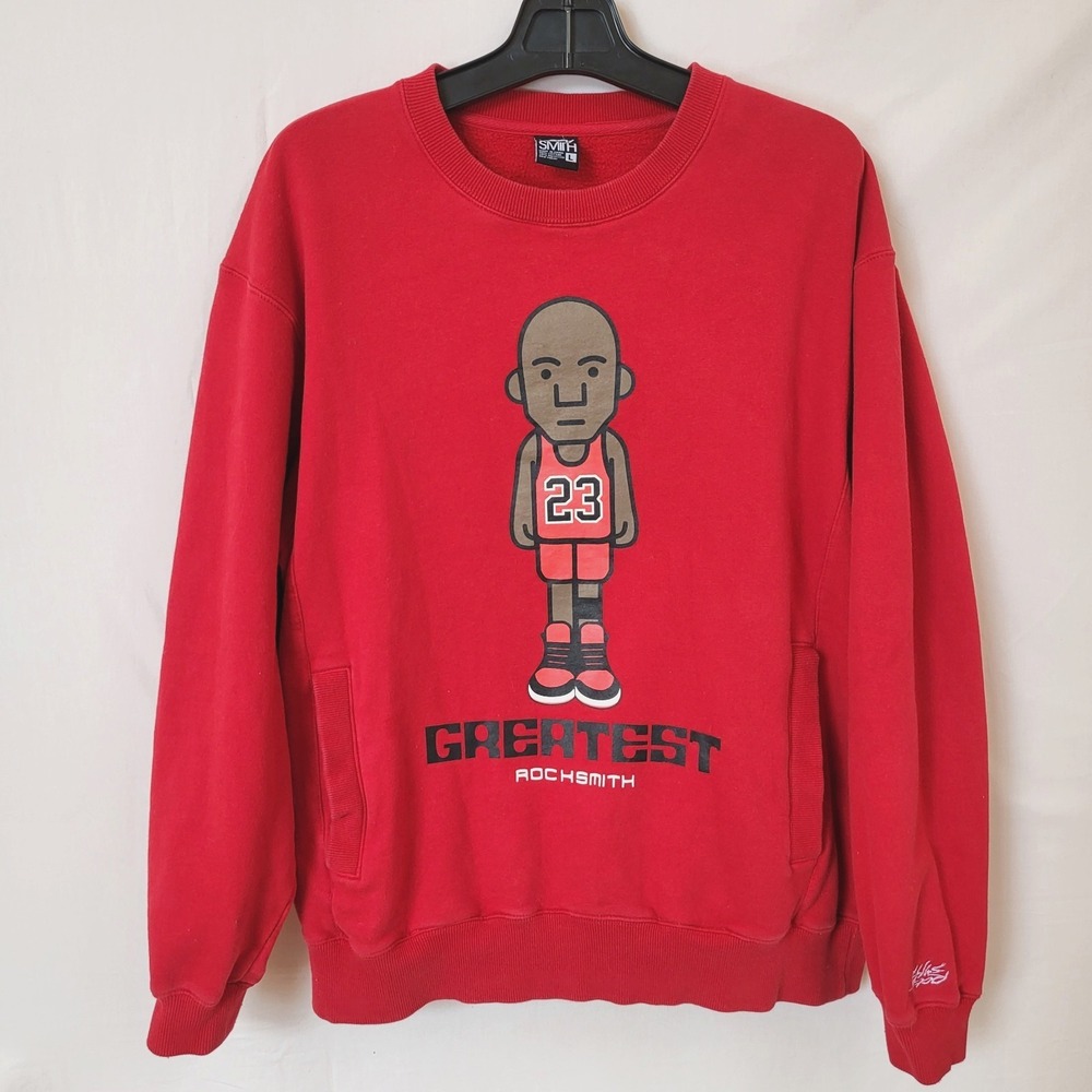 Rocksmith Greatest Sweatshirt GOAT Michael Jordan #23‎ Red Large Streetwear